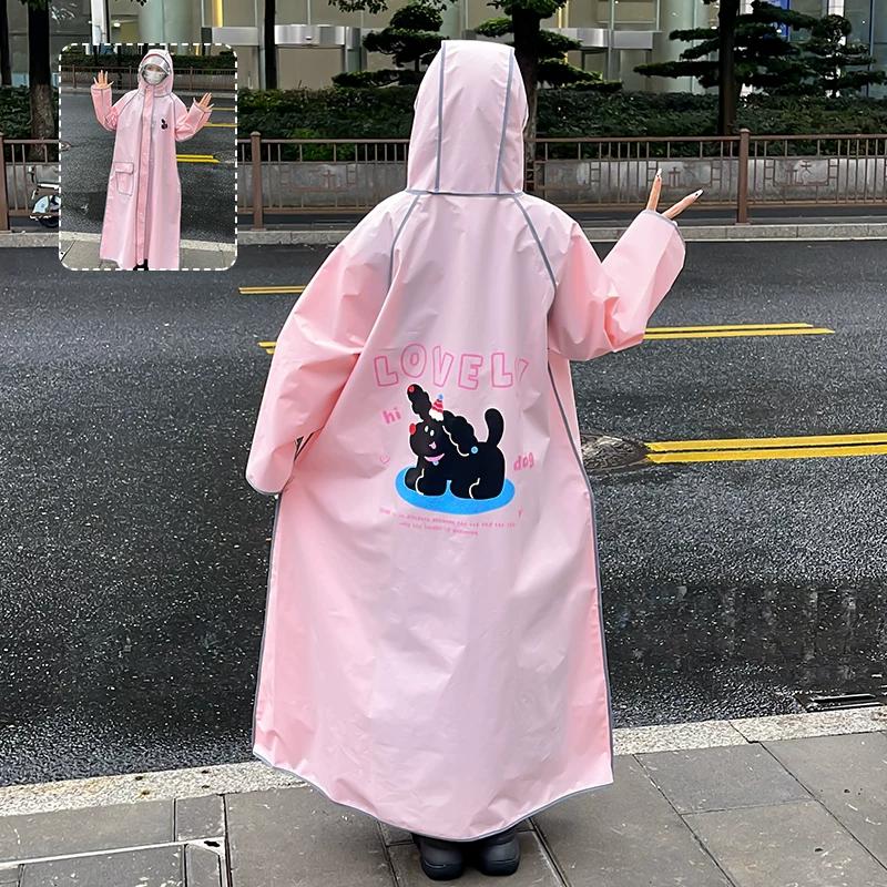 Raincoat Electric Car Women's Cute Full Body Rainproof Single Adult Outwear People Car Separation Battery Car Cycling Poncho