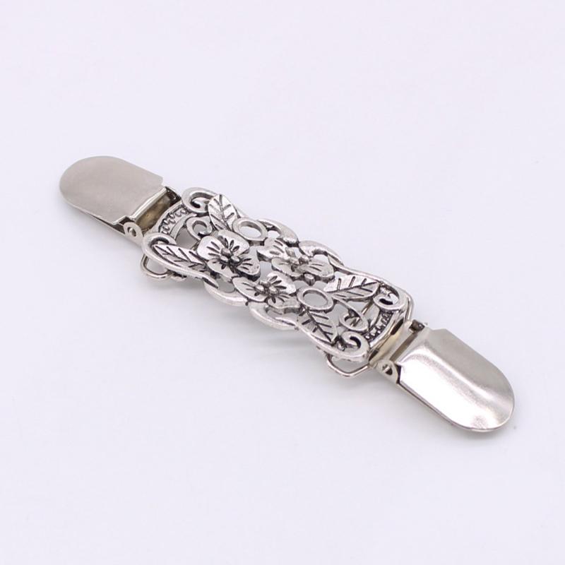 Ретро застежки-клипсы для кардигана для одежды, прищепки, зажим для шарфа, брошь, серебристая булавка, пряжка-клипса, держатель, женское платье, ювелирное изделие