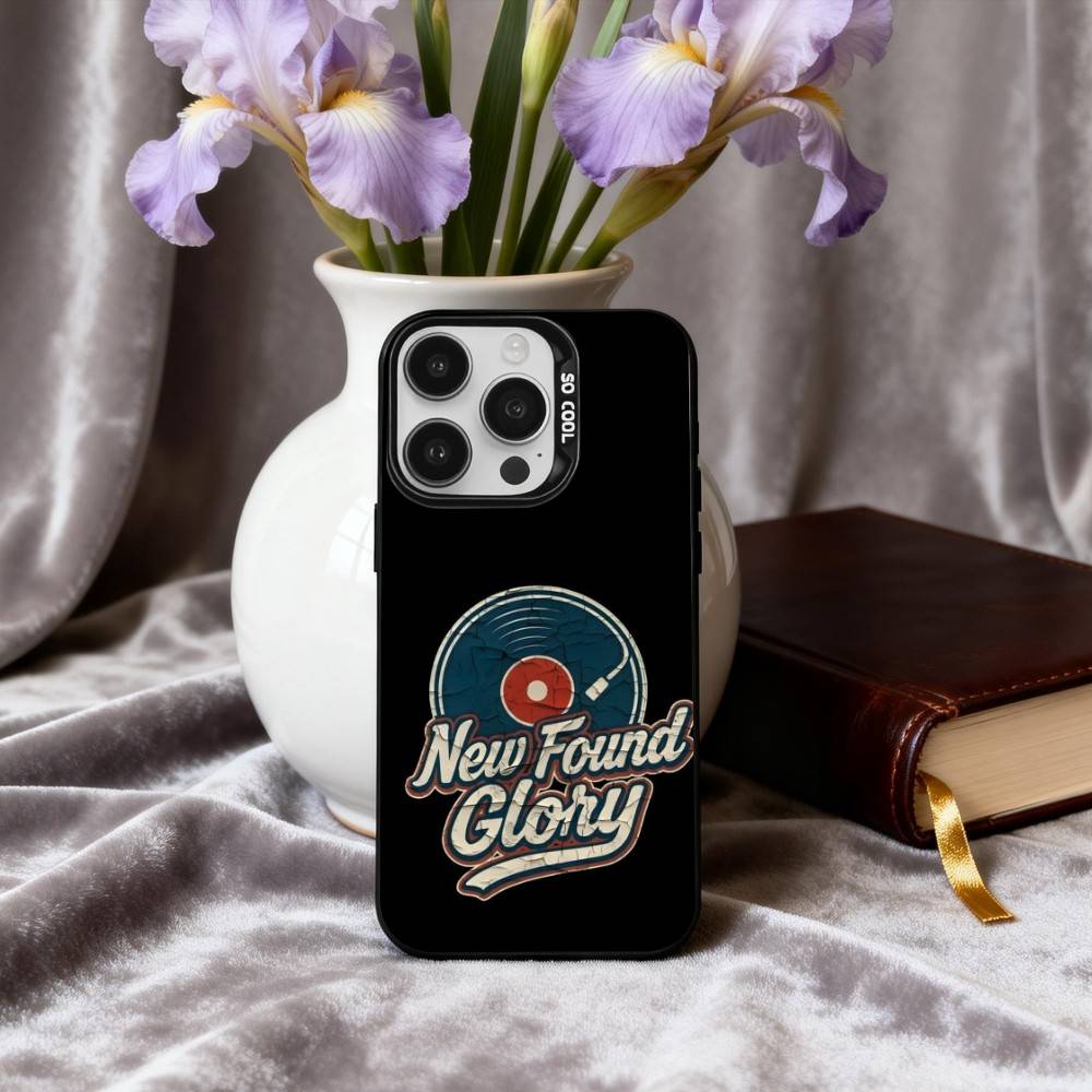Панк-чехол для телефона группы N-New Found Glory для iPhone 17, 16, 15, 14, 13, 12, 11 Plus, Pro Max, Конфетный, Посеребренный, Внутренняя крышка