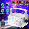 Мини 240 шаблонов DJ Disco Light Party сценический эффект освещения с голосовым управлением USB лазерный проектор стробоскопическая лампа для домашнего танцпола
