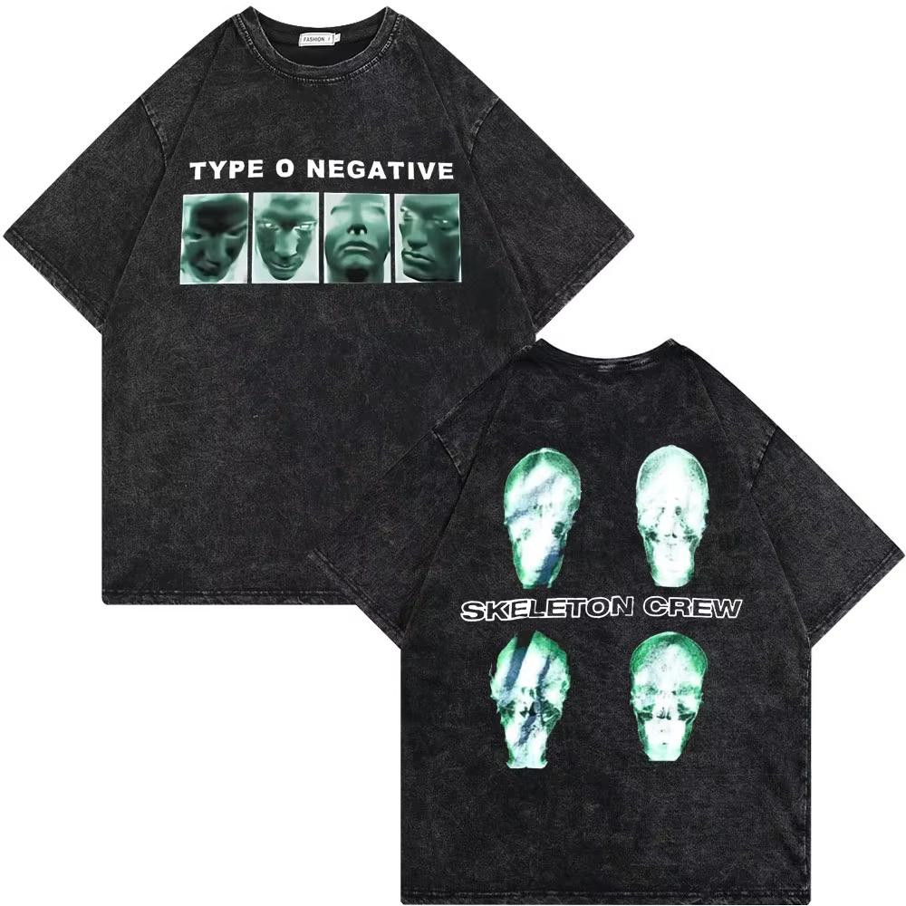 Рок-группа Type O Negative Suspended In Dusk Streetwear Washed Vintage Tshirt Oversize Tee Men women Casual Top
