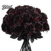 Black Themed Event Decor Realistic Silk Roses with Long Stems for Wedding Centerpieces, Halloween Home Faux Floral Arrangements Decor, Artificial