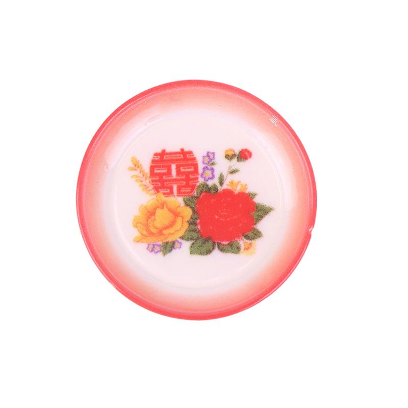 5Pcs Dollhouse Miniature Supplies Chinese Double Happiness Food Plate Miniatures Kitchen Accessory