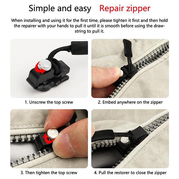 Универсальный набор для ремонта молний из 5 предметов с прочными бегунками и сменными головками