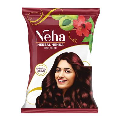 Neeta Herbal Хна на растительной основе Натуральный коричневый порошок для окрашивания волос для мягких, напитанных волос, блеска и бережного окрашивания, упаковка из 10 штук x (15 г Каждый)