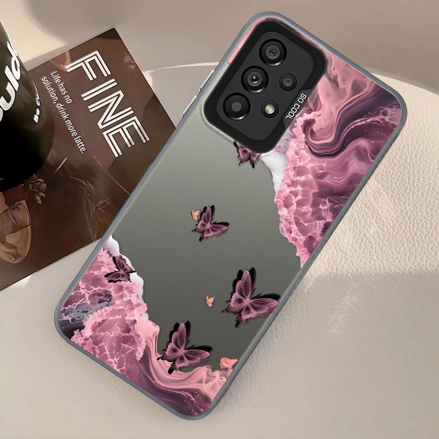 Creative Pink Sea Butterfly Phone Cover Case for Samsung Galaxy A25 A73 A16 A34 A23 A71 A17 A52 A14 A56 A12 A32 A36 A13 A54 A72