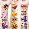 30 Sheets Halloween Temporary Tattoo Stickers, Cute Pumpkin, Ghost, Spider, Bat, Cat, Candy, Witch and Zombie Designs for Cosplay Parties