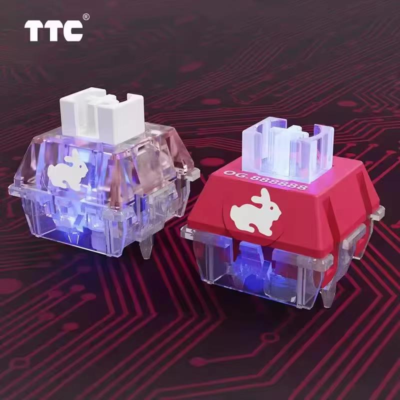 TTC RGB Rabbit Switch Высококлассные бесшумные переключатели Прозрачный Кролик 42 г Линейная механическая клавиатура Быстрый переключатель Тонкая смазка