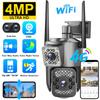 New 2K HD Waterproof EU IP Camera Wifi 4G Sim Card PTZ 4MP Dual Lens Outdoor AI Human Tracking Color Night Vision CCTV Security Camera