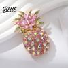 Tropical Fruit Pin Women Brooch Dazzling Rhinestones Inlaid 3D Pineapple