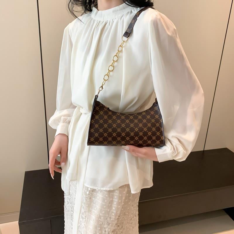 Trendy and Fashionable Retro Printed Bag New Style Fashionable Simple Chain Bag Women Shoulder Bag Underarm Bag