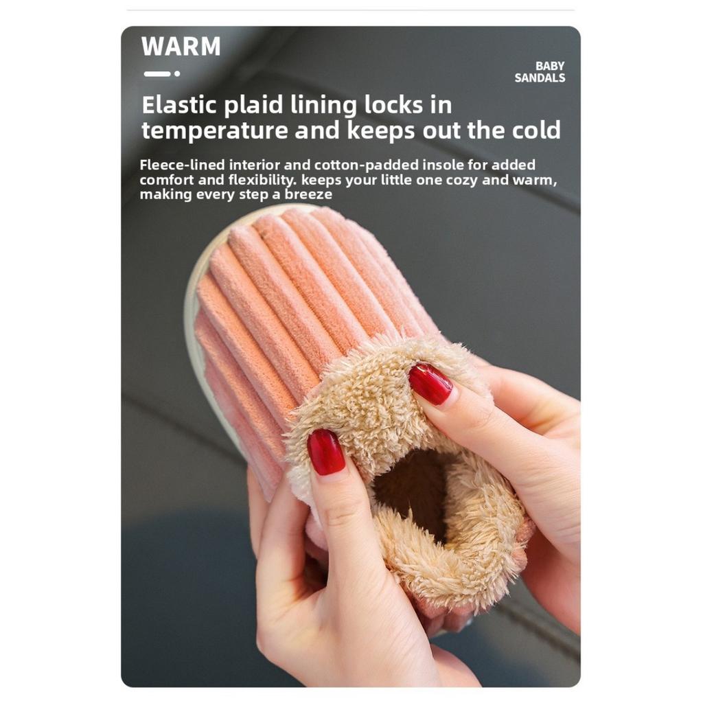 22-45 Children's Cotton Slippers Winter Boys' Baby Bag Heel, Warm Indoor Home Furnishings Children's Women's Cotton Shoes Hairy Shoes