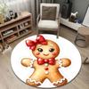 Artistic Round Autumn Multicolor Rug Mat, Non-Slip Floor Mat for Nursery
