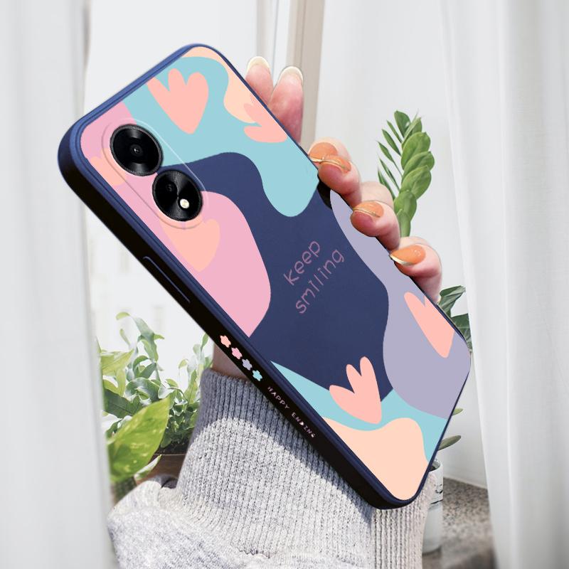 Чехол для телефона с мультяшным красочным узором и квадратным жидким силиконом TPU с полным покрытием для камеры, противоударный защитный чехол для OPPO Reno Realme