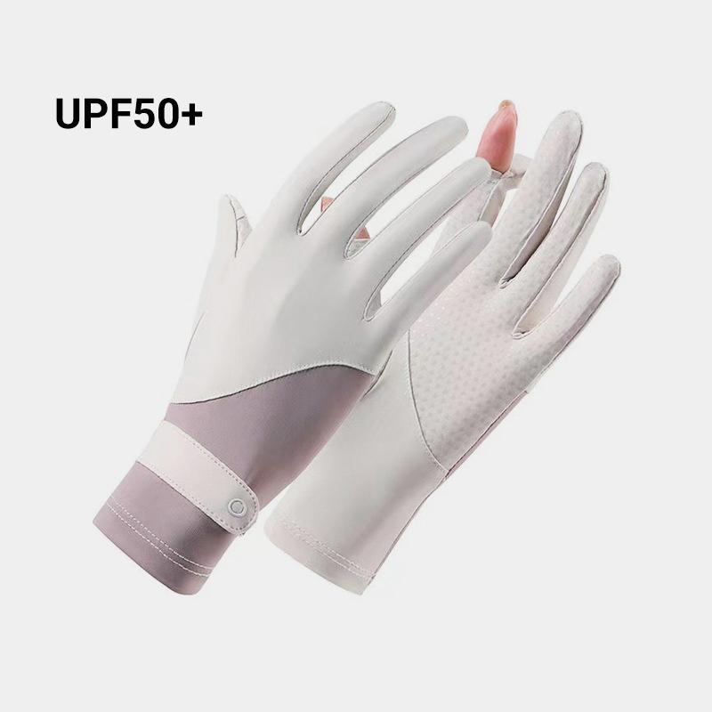 Летние перчатки с защитой от ультрафиолета, тонкие шелковые перчатки из льда, быстросохнущие солнцезащитные перчатки, прохладные, для вождения, езды на велосипеде, противоскользящие перчатки UPF50+ для женщин