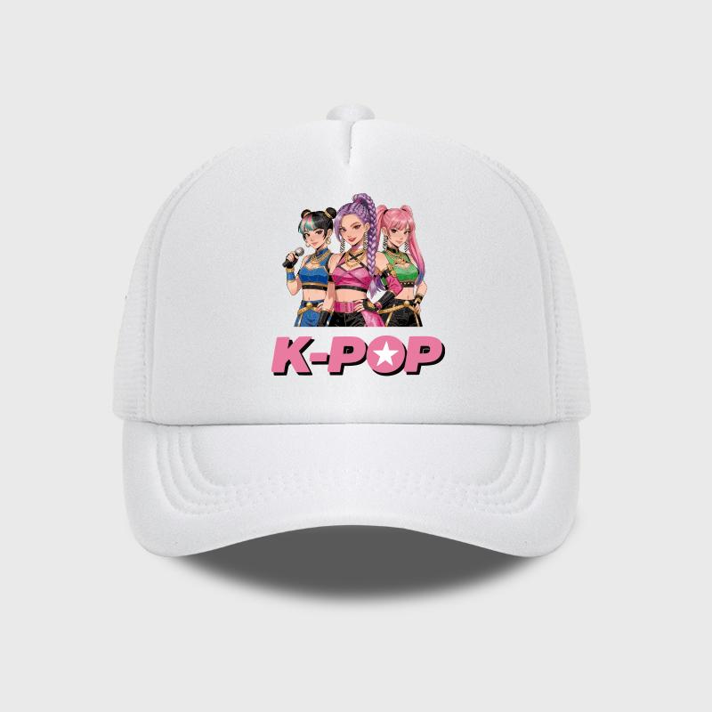 Сетчатая кепка с принтом K-Pop Аниме Идол Девичья Группа – Регулируемая Унисекс Кепка от Солнца для Фанатов K-Pop Концертов – Модный Головной Убор