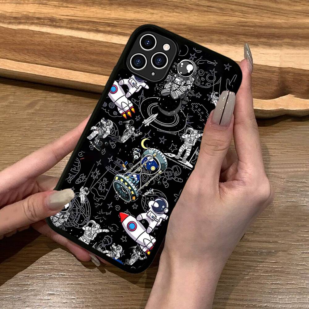 Милый Чехол для Телефона Астронавт Силикон PC+TPU Для Для IPhone 11 12 13 14 15 16 Plus Pro Max Чехол