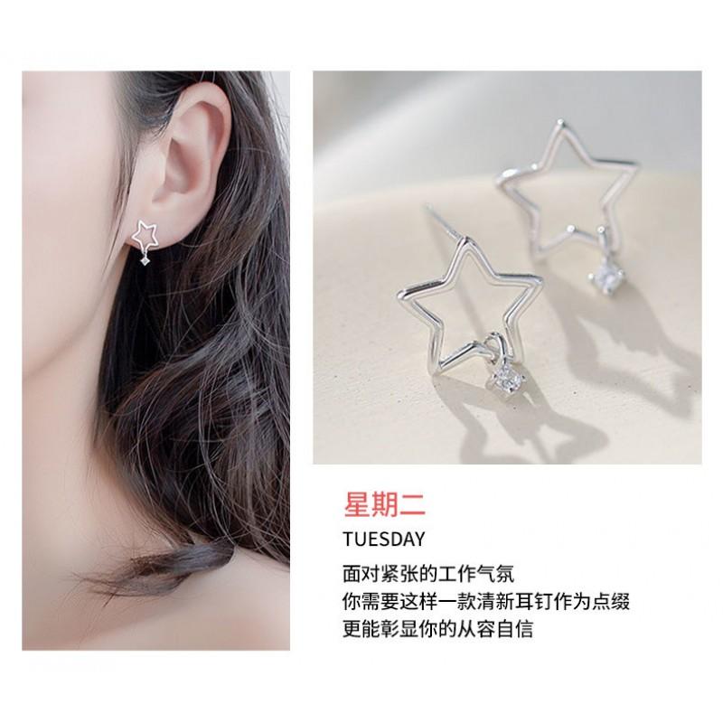 Sterling Geometric Rose Earring Set Women Elegant Lightweight Studs Gift Valentines Day