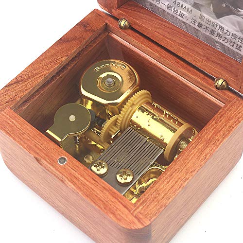 Sinzyo Wooden Music Box with Mini Photo Frame, Perfect for Respect for the Aged Day, Birthdays, Mother's Day, or Valentine's Day (Special Rosewood, So