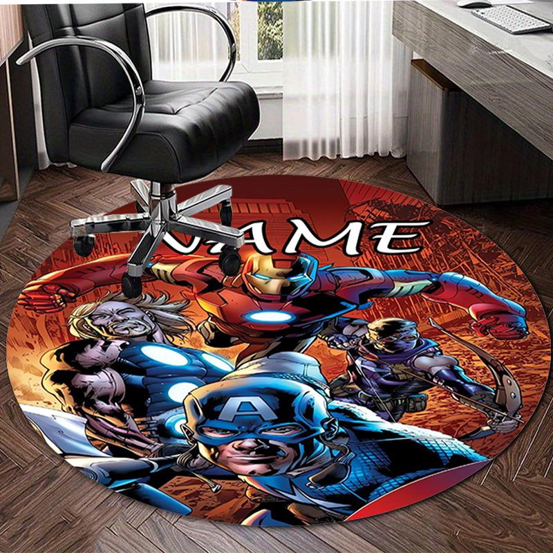 Personalized M-Marvel Round Chair Office Rug - Perfect for Mat, Office Chair & More - Ideal Gift for Birthdays and Holidays