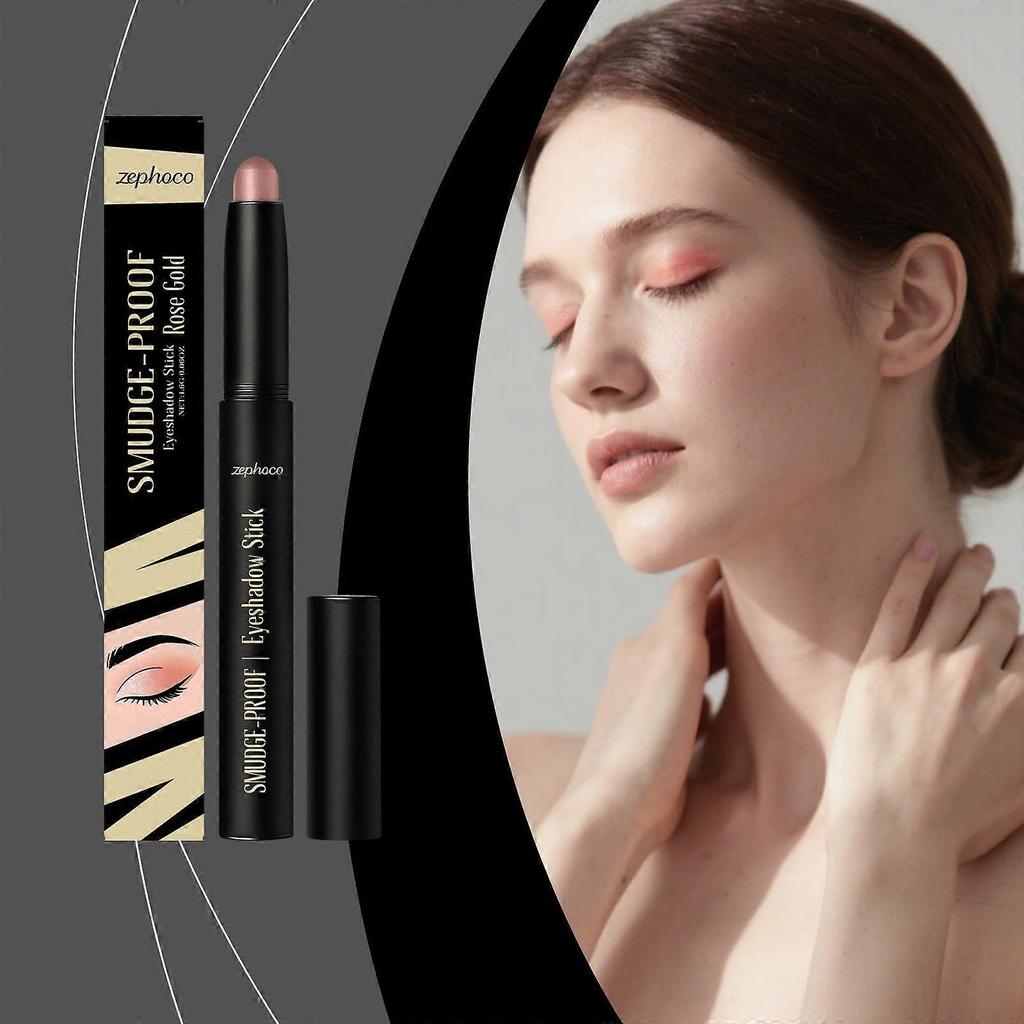Zephoco Rose Gold Waterproof Glitter Eyeshadow Pen With Smooth Glitter And Eye-Catching Portable Cream Eyeshadow