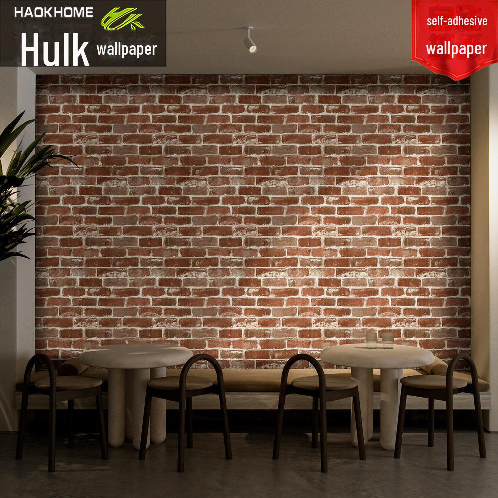"Самоклеящиеся водонепроницаемые обои из ПВХ толщиной 3 м с кирпичным узором": «Ретро-дизайн из красного кирпича для ресторанов и реконструкций»