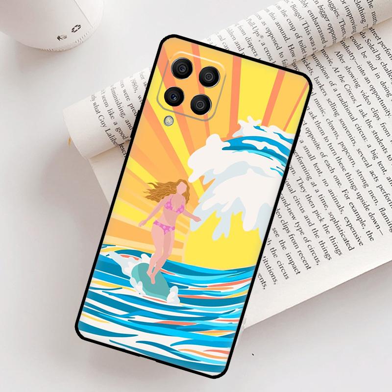 Surfing Art Surf Girl Case For Samsung Galaxy M12 M56 M06 M32 M52 M35 M55 M15 M11 M13 M14 M16 M36 M31 M53 M34 M54