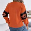 Женская мода повседневный свободный свитер контрастного цвета на Хэллоуин с длинным рукавом пуловер топ