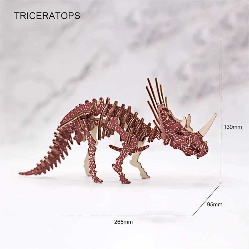 3D трехмерный деревянный пазл детский пазл с животными модель своими руками ручной динозавр интеллект игрушка пазл