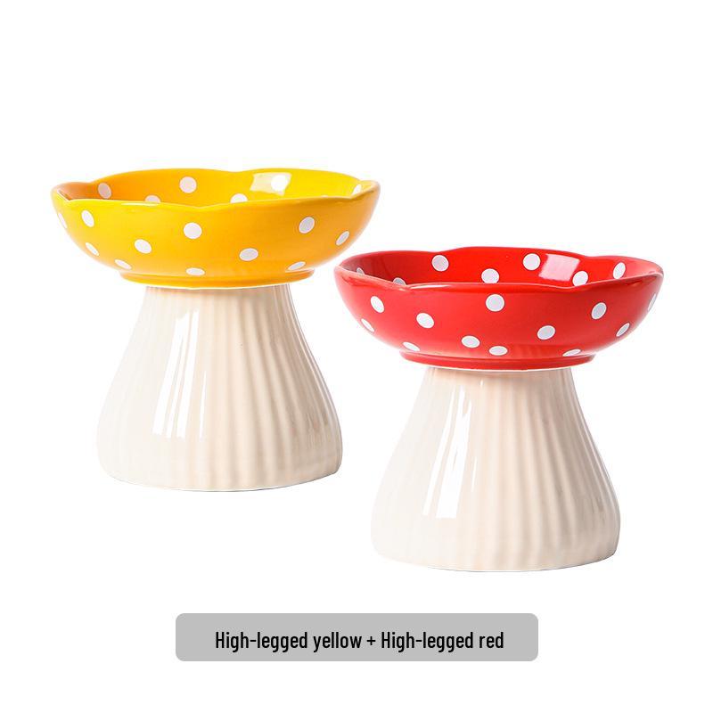 Керамическая приподнятая миска для кошек и собак - Конструкция против опрокидывания для защиты шейного отдела позвоночника - Миска для еды и воды