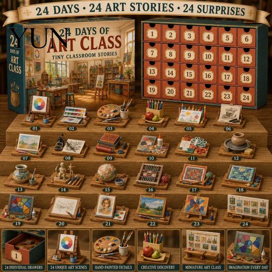 Miniature Advent Calendar 2026 Career Calendar, 24-Day Countdown Box with Mini Occupation Interactive Parent Child Toy Figures, Community Helper