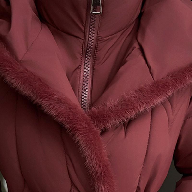 Модные зимние куртки больших размеров L-7XL для женщин, длинные парки с капюшоном, свободного кроя, толстые, теплые, пальто, повседневные женские пальто с поясом