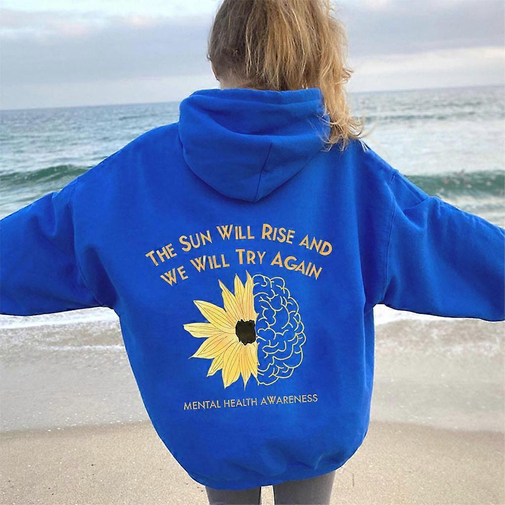 Unisex Oversized Hoodie with Sunflower Print Drop Shoulder Sleeves Casual Pullover Sweatshirt for Men Women