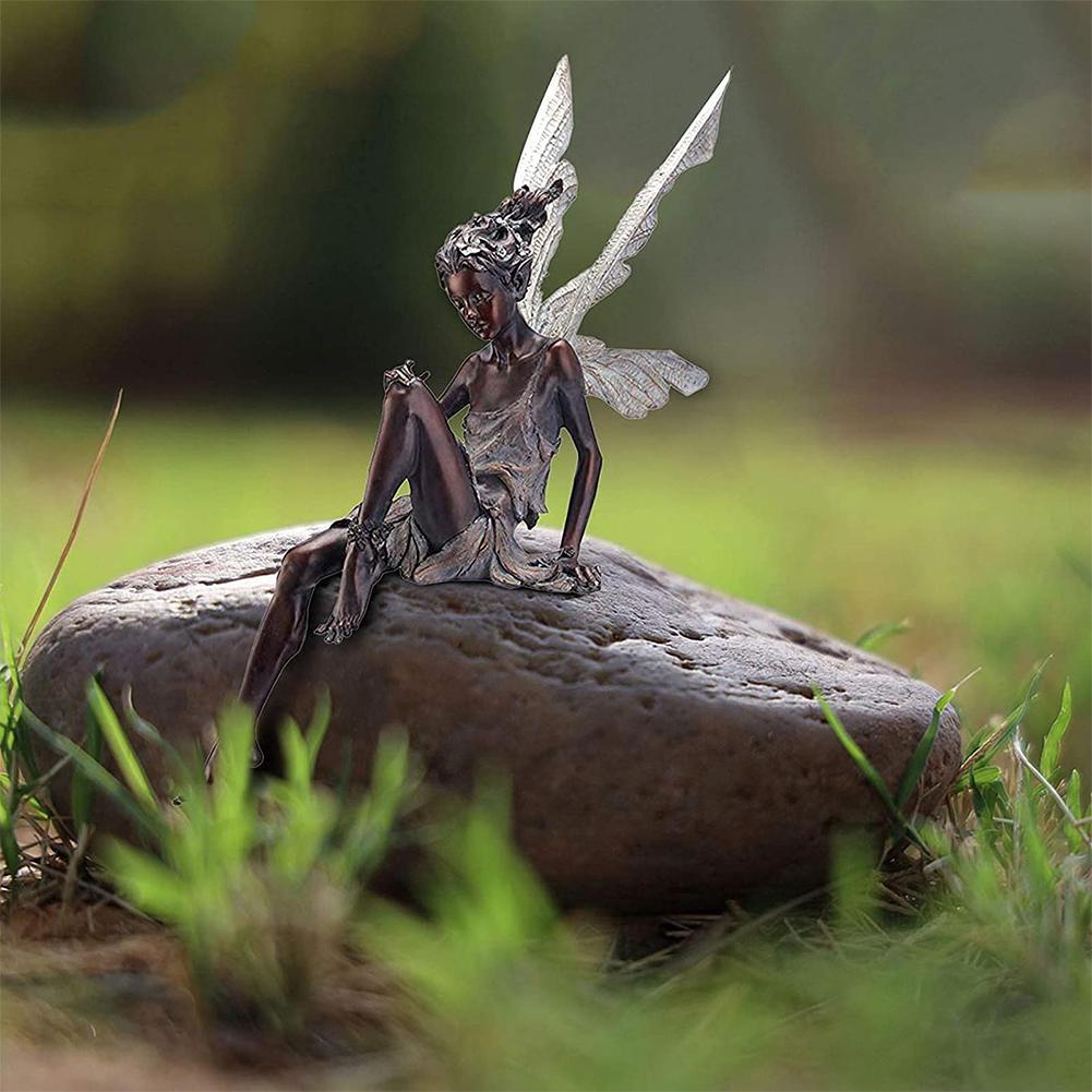 Статуя Феи Скульптура Сад Ландшафтный Дизайн Двора Искусство Статуя Из Смолы На Открытом Воздухе Сидящая Скульптура Ангела Турек V2B7