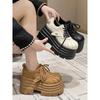 Новые женские кожаные кроссовки Весна 2025 Высокая платформа Шнуровка Повседневная обувь Толстая подошва Каблук 10 см Обувь для ходьбы Zapatos Mujer