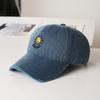 Hole sand wash smiley face sun embroidery baseball cap men's and women's outdoor leisure sun hat versatile trend cap