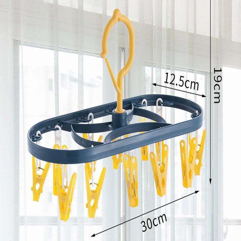 12 Clip Windproof & Non-slip Space-saving Clothes Shelf Shelf Shelf Shelf Dry Shelf Socks Clip Underwear Clip for Living Room and Bathroom KTY