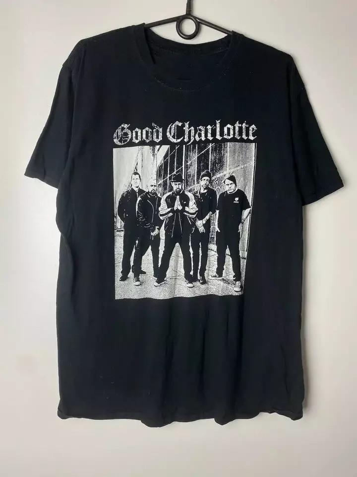 РАСПРОДАЖА Винтажная Хлопковая Черная Футболка Унисекс Членов Группы Good Charlotte Полного Размера