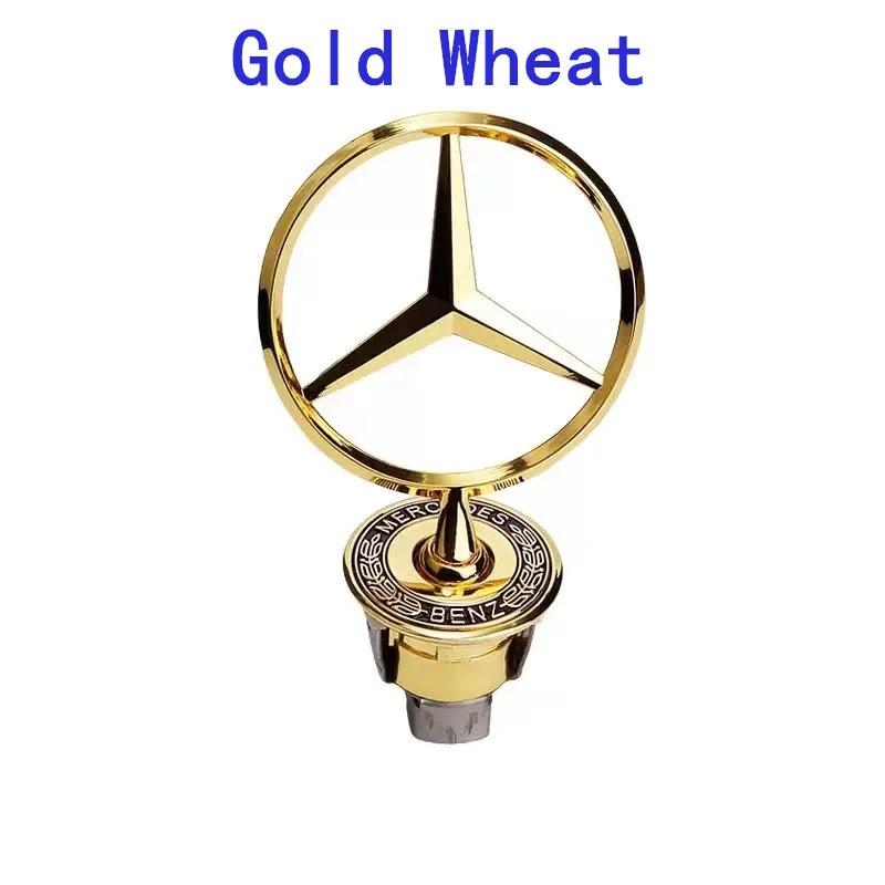 BWD1 Hot 2026 New For Benz 44mm 3D Metal Blue Chrome Star Bonnet Hood Emblem For Mercedes Benz W124 W212 W204 W205 W210 W220 W221 A18