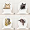 DIY Cat Wall Decal 3D Toilet Seat Decal Creative Cat Toilet Sticker  Wall Decor