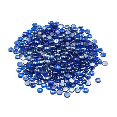 10 LBS Fire Glass 3/4-Inch Fireplace Glass Rocks for Firepit Cobalt Blue