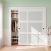 Sliding Closet Door, 1829mm (Double 940mm) X 2032 Mm, 3-Lite Frosted Glass Bypass Sliding Doors with Hardware Kit