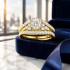 Copper Inlaid Ring Set Synthetic Zircon Fashion Rings Fashionable Layered Rings  Everyday Jewelry