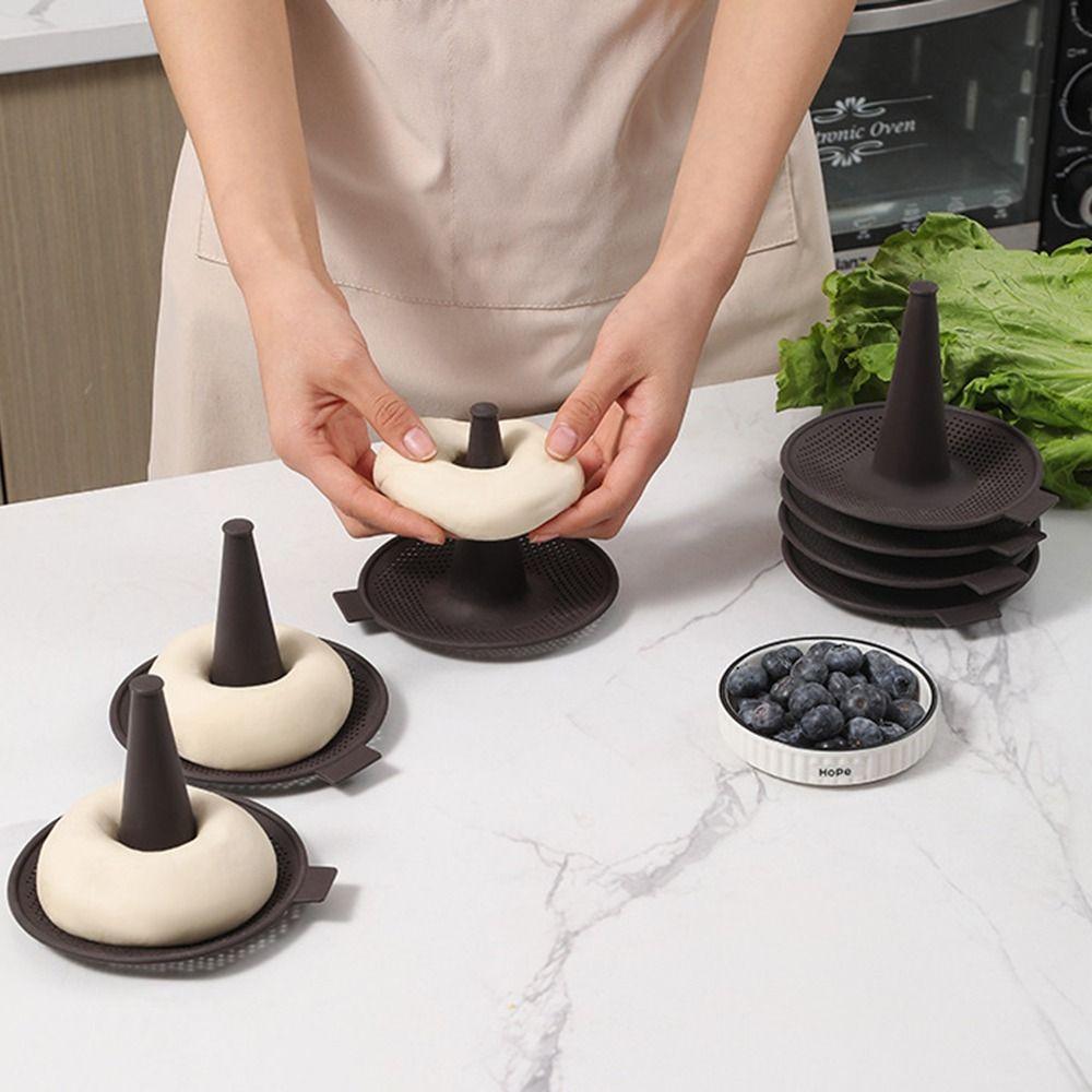 6Pcs Conical Shape Bagel Pans Set Coffee Bread Mold for Baking Durable Silicone Donut Mold Baking