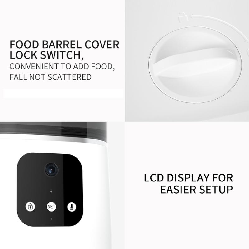 Automatic Pet Feeder with Smart Timing Controller, Cat and Dog Bowl Food Dispenser
