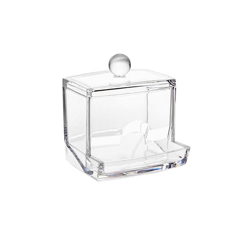 Cotton Swab Storage Box Makeup Organizers Qtip Container Cosmetic Small Change Jewelry Storage Box Bamboo Lid Jar Home Storage