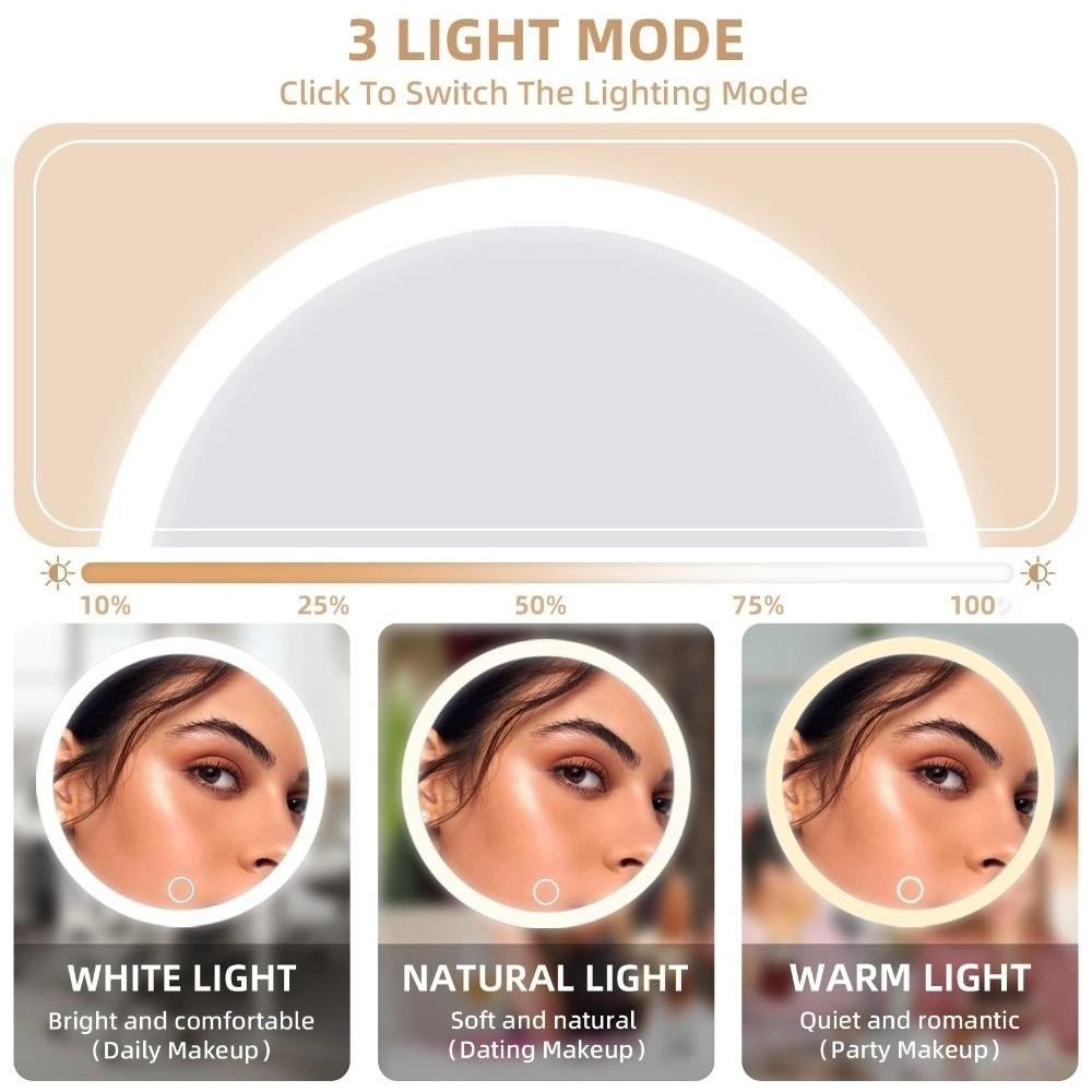 30X Makeup Magnifying Mirror Round Vanity Mirror Portable Travel Magnified Mirror  Desktop