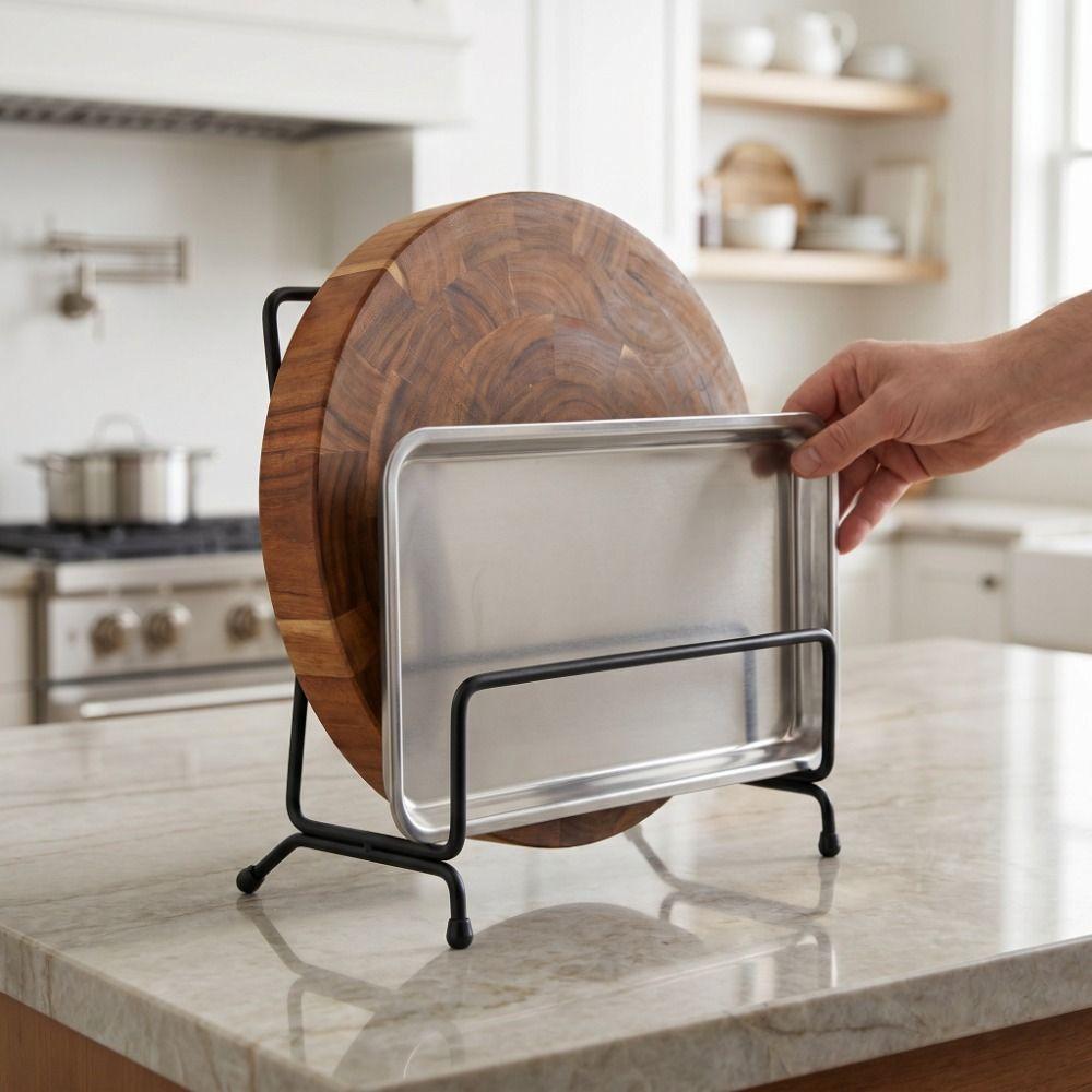 Rustproof Pot Lid Holder Space Saving Kitchen Organizer Minimalism Dish Storage Rack  Kitchen