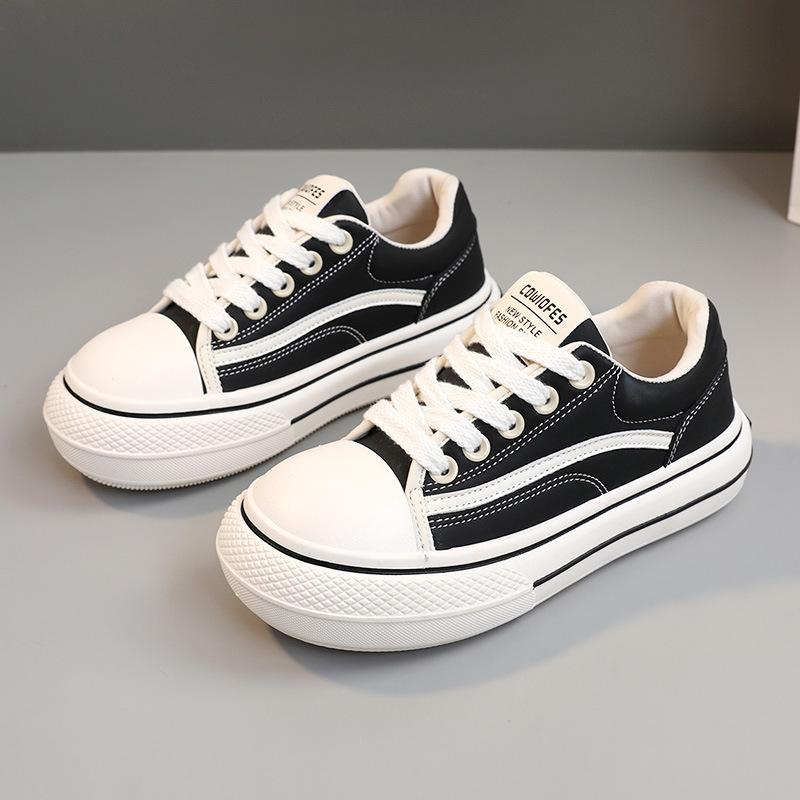 New Women's Shoes Spring Round Head Platform Sneakers Summer Casual Canvas Board Shoes Wear-resistant Student Women's Shoes