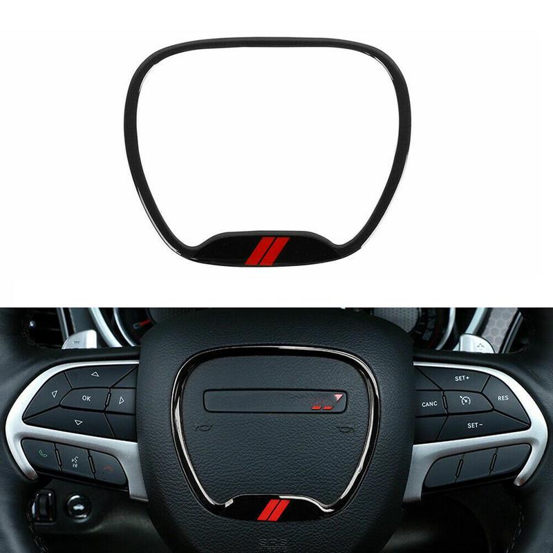 Car Steering Wheel Trim Cover For Dodge-Challenger Charger 2015+-Durango Styling Steering Wheel Center Covers Stickers Trim